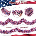 4th Of July 3 Pack Total 50 Ft Patriotic Tinsel Garland Decorations  Red  White 