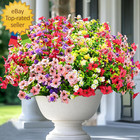 Artificial Flowers For Outdoors  12 Bundles Fake Outdoor Flowers Faux Plants  Uv