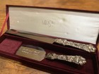 Vintage Mikasa Cake Server   Knife Set-silver Plated W velvet Box