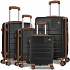 4 Pcs Travel Luggage Set Hard Shell Rolling Suitcase Tsa Lock Telescoping Handle
