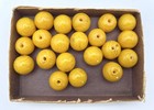21 Antique Old Amber Swirl Glass Trade Beads