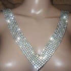 Dazzling Antique 1930 s Rhinestone Dress Straps   Collar For Backless Dress Trim