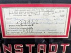 Linda Ronstadt Signed Personal Check Collage Custom Framed Numbered Coa