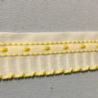 Embroidered Galloon Lace Trim Vintage Lace Trim 5 8  White Yellow 7 Yards
