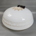 Vintage Art Deco Glass Light Fixture Ceiling Shade White Bronze Tassel 16 