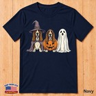 Spooky Basset Hound Ghost And Pumpkin Halloween For Dog Lovers T-shirt