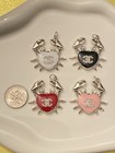 Lot Of 4 Chanel Silver Tone Crab Zipper Pull Button Charms