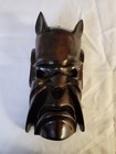 Vintage Hand Carved Wooden Japanese Oni Wall Art Mask