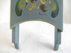 Vtg Hand Painted Wood Sleigh sled Scandinavian Rosemaling Nisse gnome tomte 10 