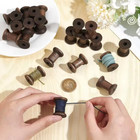 30pcs Antique Wooden Bobbins     Natural Wood Thread Spools For Diy Crafts