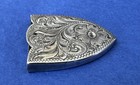 Vintage Rare Signed Shoup Ca Usa Old Western Sterling Silver Belt Buckle Tip End
