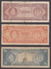 Rare  cir 3 Notes  1952 Dominican Republic 5  10  20 Pesos Oro P-68  69  70