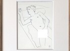 Jean Cocteau Drawing Male French Sketch Nude Man Youth Reclining