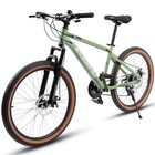 24 Inch Mountain Bike For Teenagers  Disc Brakes 21 Speed  Steel Frame   