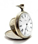 Antique Pocket Watch Revue Open Face Dial Porcelain Case Steel 50mm 1930 Working