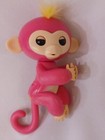 Fingerlings Interactive Baby Monkey Bella  Pink W yellow Hair Wowwee  Used