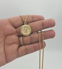 Gold St Christopher Necklace  Small Saint Christopher  14k Heavy Plated Gold