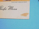 Vintage 1943 Wwii Southern Pacific Railroad Menu