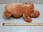 Orange Rust Vintage Plush Teddy Bear Red Plaid Bow Brown Nose Hands Feet Ears