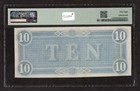 1864 T-68  10 Confederate States Of America Note - Pmg 58