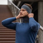 Men s Merino Wide Headband   Gym Yoga Sport Sweatband Elastic Band Perfect Grey