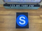 Ny Nyc Subway Small 9  Roll Sign R40 Side Nycta 2001 Blue S Initial Collectible