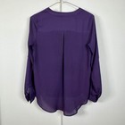 Simply Vera Vera Wang Blouse Purple Split Neck Roll Tab Sleeve Top Womens Medium