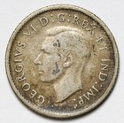 1943 10 Cents Canada 80  Silver Coin - Raw - 10c - Toned