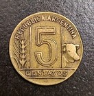 1946 Argentina 5 Centavos Coin   Aluminum Bronze  17 Mm