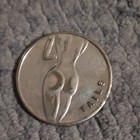 Vintage Heads Or Tails Adult Novelty Flip Coin 1  Pinup Bar Token Gag Gift