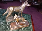 Antique Cast Iron German Shepherd Dog Figurine 7   x6 