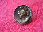 Vintage 9 16  Brass  Steel Metal Picture Button - Mans Head Wearing Helmet - D5
