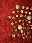 Vintage Assorted 75 Bronze Gold White Silver Buttons Lot Plastic metal 1930s-70s