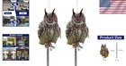 Classic 2pcs Hanging Fake Owl Set With Scare Tape For Squirrel   Bird Deterrent