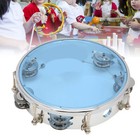 Mbat Tambourine Adjustable Tone Double Row Jingle Bells Handheld Drum Percussion