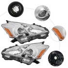 Prius V Halogen Headlight No Drl Left Right Black Housing Clear Lens 2012-2014