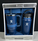 New Lot Of 2 Hydro Flask 32oz Bottle   40oz Tumbler Set Blue White Hydroflask S1