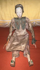 Antique Chinese Opera Doll Handmade Clothing Gold Threads