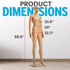 Full Body Standing Adult Female Mannequin Petite Full Size Realistic Skin   Base
