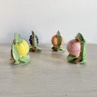 Set Of 4 Vtg 1990 Fitz   Floyd Ceramic    fruit Fair    Napkin Rings Majolica