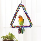 Bird Triangle Rope Swing Colorful Perch Chewing Toy For Parrots S  Multicolor 