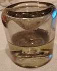 Antique Clear Glass Safety Ink Well With Drain And Fountain Pen Nib