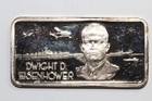 1 Troy Ounce Fine Silver 999 Bar The Hamilton Mint Dwight D  Eisenhower  num9573