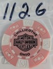 Harley Davidson Of Chillicothe   Ohio Pink   White Dealership Poker Chip New