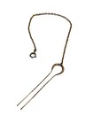 Antique Victorian Eyeglass Holder Hair Pin Chain Lorgnette Accessory Gold Tone 