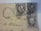Us 1882 Cover New York D Cancel Stamp  206 Pair Plus 1