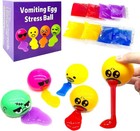 4 Pack Puking Egg Stress Ball Toys     Funny Slime Vomiting Squeeze Toy
