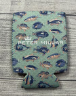 Peter Millar Fish Print Koozie Can Cooler Green Neoprene Beer Sleeve