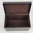 Staples Mission Desk Organizer Storage Box Black Faux Leather White Stitching