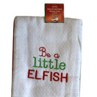 Dei Cotton Christmas Elf 3-piece Dish Towel Set-be A Little Elfish - Nwt